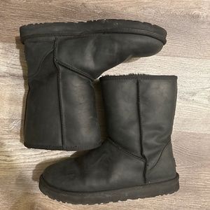 Black UGG leather boots